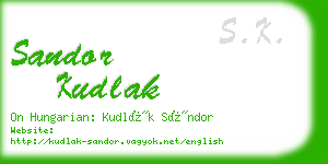 sandor kudlak business card